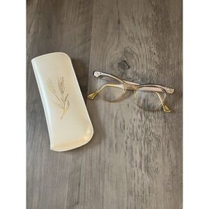 Vintage Styl-Rite Cat Eye Eyeglasses Etched Aluminum & Plastic Frames Good Cond!